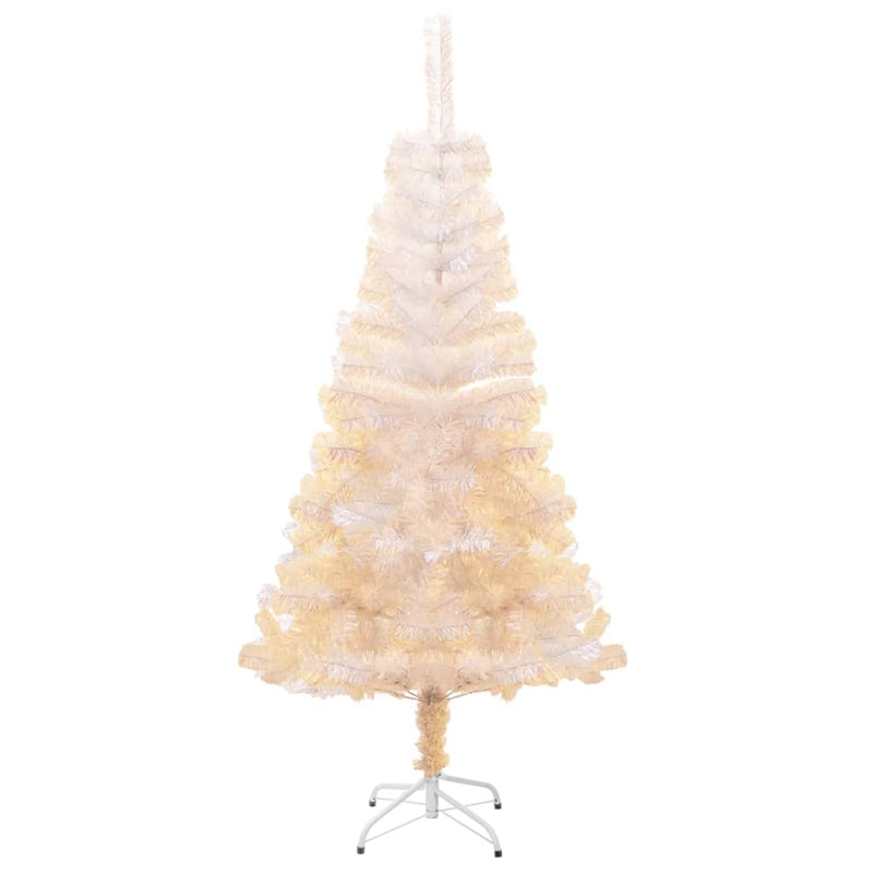 vidaXL Artificial Christmas Tree with Iridescent Tips White 210 cm PVC
