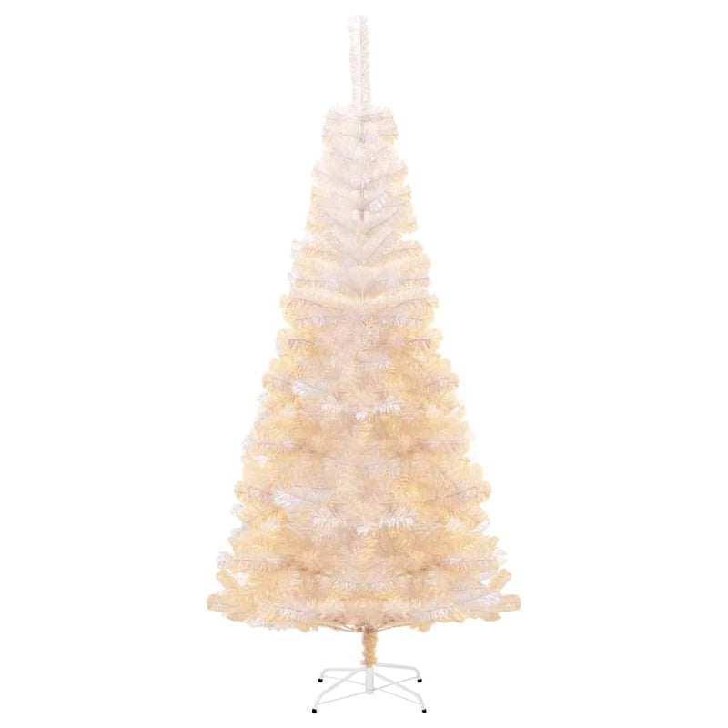 vidaXL Artificial Christmas Tree with Iridescent Tips White 210 cm PVC