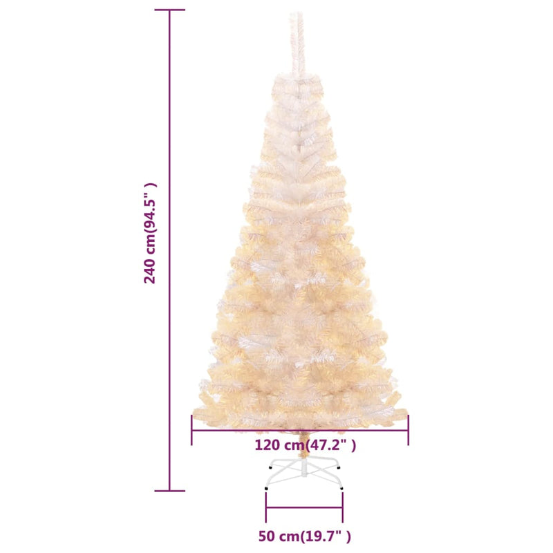 vidaXL Artificial Christmas Tree with Iridescent Tips White 210 cm PVC