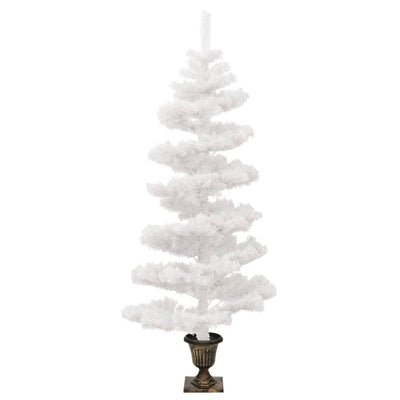 vidaXL Swirl Pre-lit Christmas Tree with Pot Green 120 cm PVC