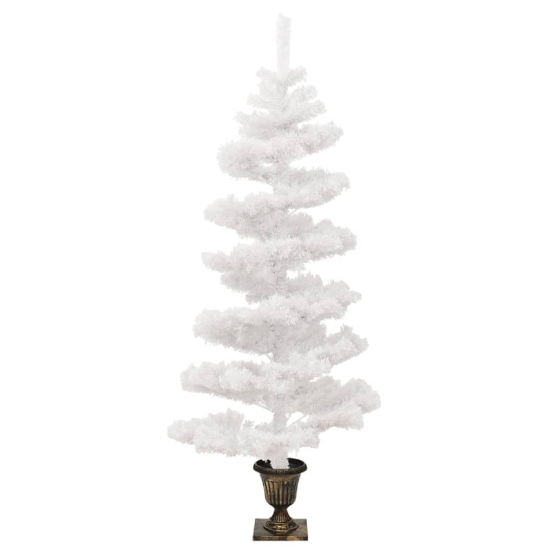 vidaXL Swirl Pre-lit Christmas Tree with Pot Green 120 cm PVC