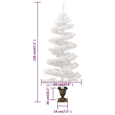 vidaXL Swirl Pre-lit Christmas Tree with Pot Green 120 cm PVC