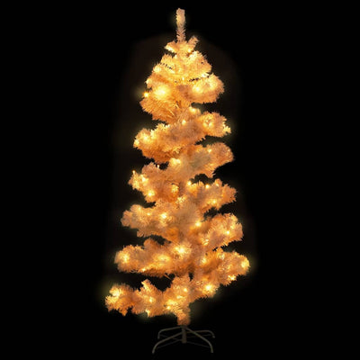 vidaXL Swirl Pre-lit Christmas Tree with Stand Green 150 cm PVC