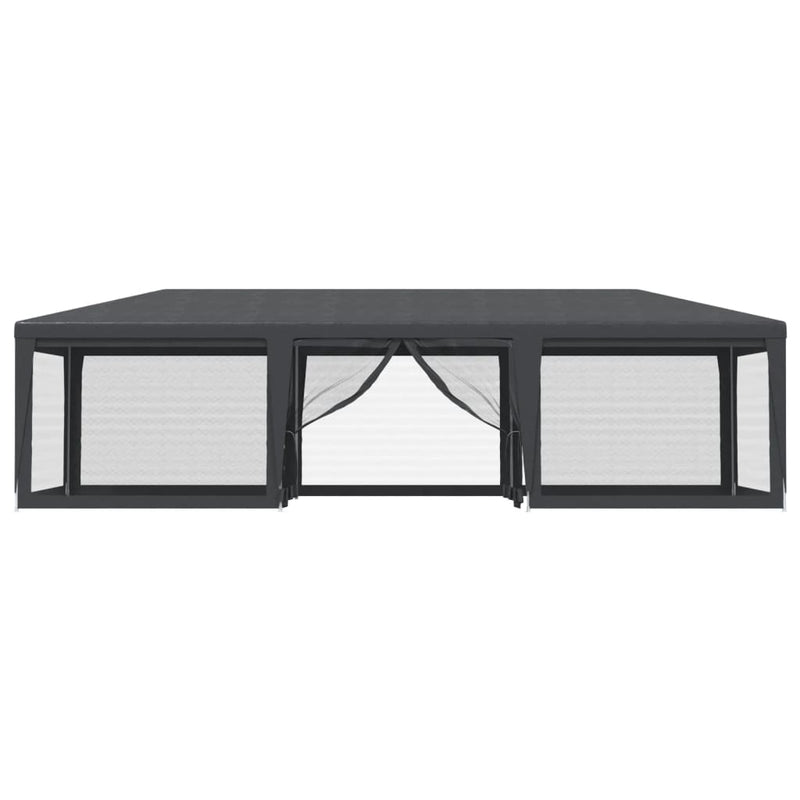 vidaXL Party Tent with 8 Mesh Sidewalls Blue 9x4 m HDPE