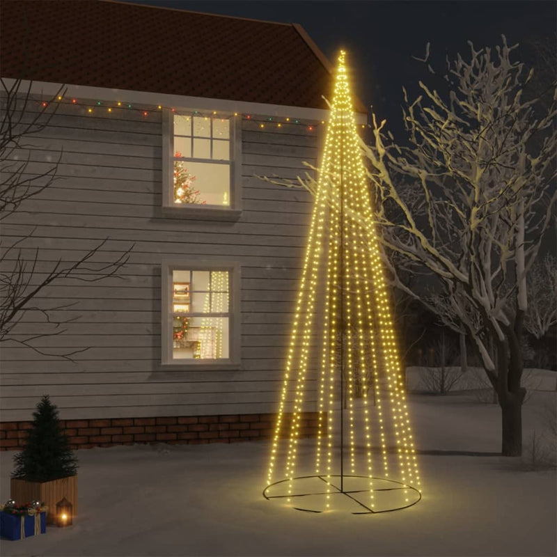 vidaXL Christmas Cone Tree Warm White 732 LEDs 160x500 cm