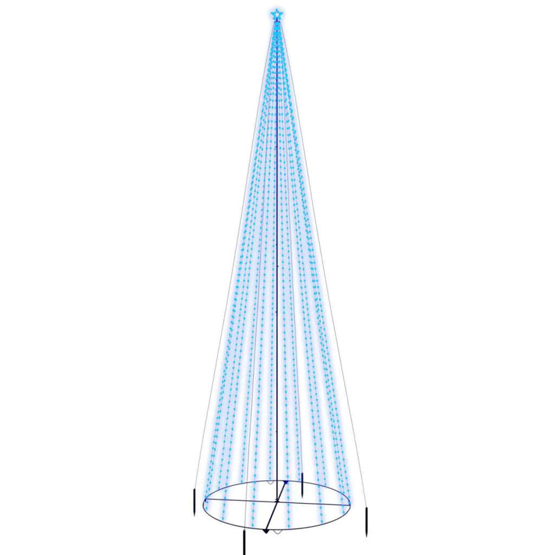 vidaXL Christmas Cone Tree Blue 3000 LEDs 230x800 cm