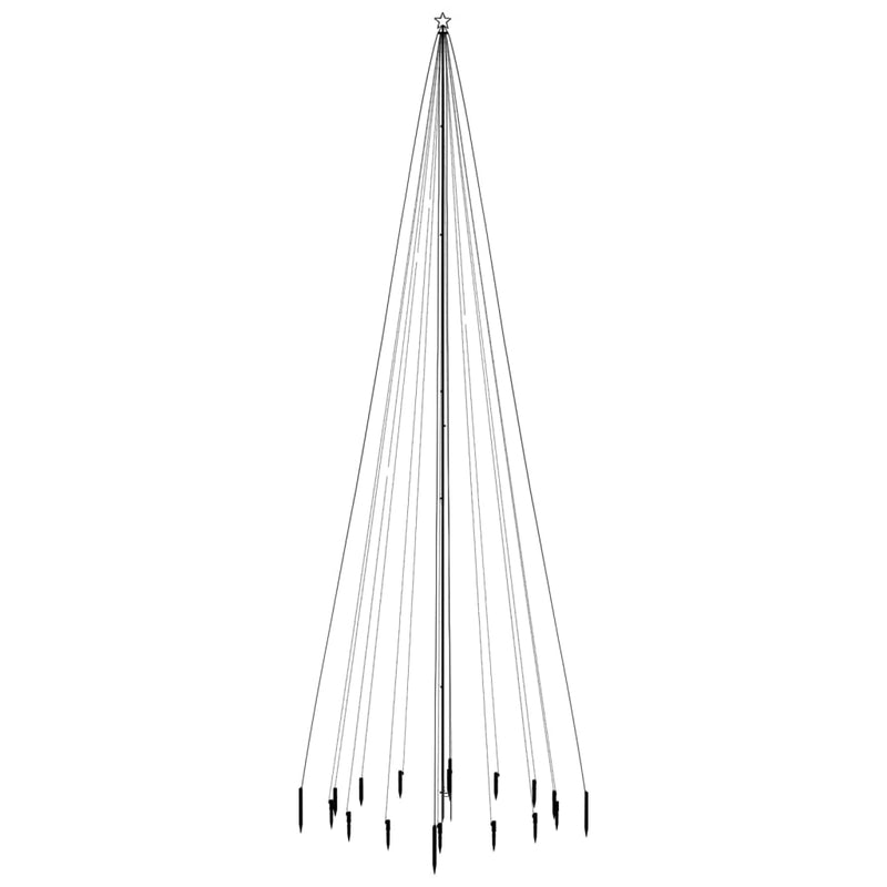vidaXL Christmas Tree with Spike Warm White 1134 LEDs 800 cm