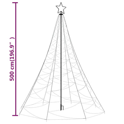vidaXL Christmas Tree with Spike Blue 1400 LEDs 500 cm