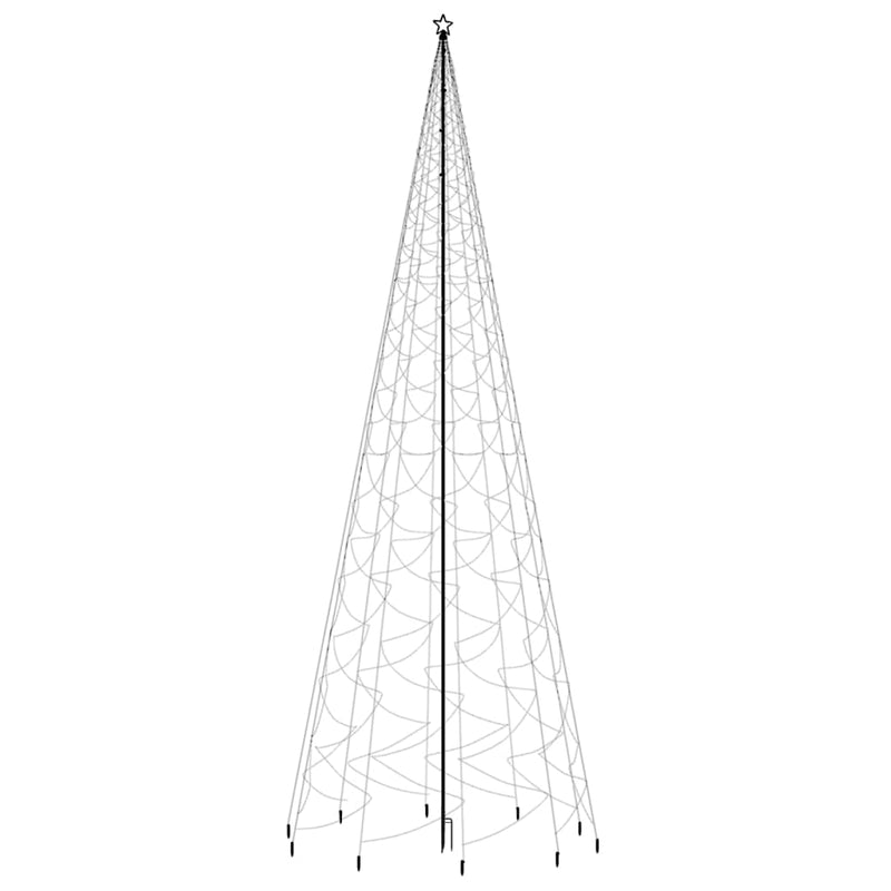 vidaXL Christmas Tree with Spike Cold White 3000 LEDs 800 cm