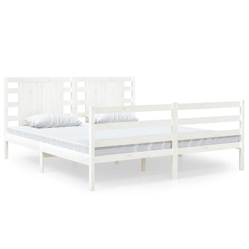 vidaXL Bed Frame without Mattress White 135x190 cm Solid Wood Pine