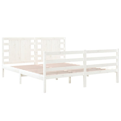 vidaXL Bed Frame without Mattress White 135x190 cm Solid Wood Pine
