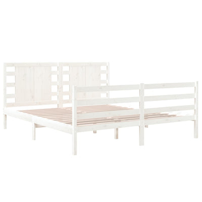 vidaXL Bed Frame without Mattress White 150x200 cm Solid Wood Pine