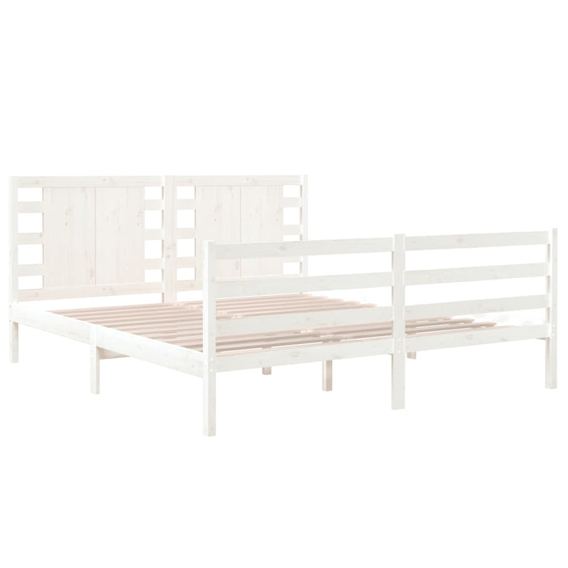 vidaXL Bed Frame without Mattress White 150x200 cm Solid Wood Pine