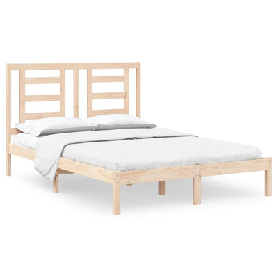 vidaXL Bed Frame without Mattress Black 135x190 cm Solid Wood Pine