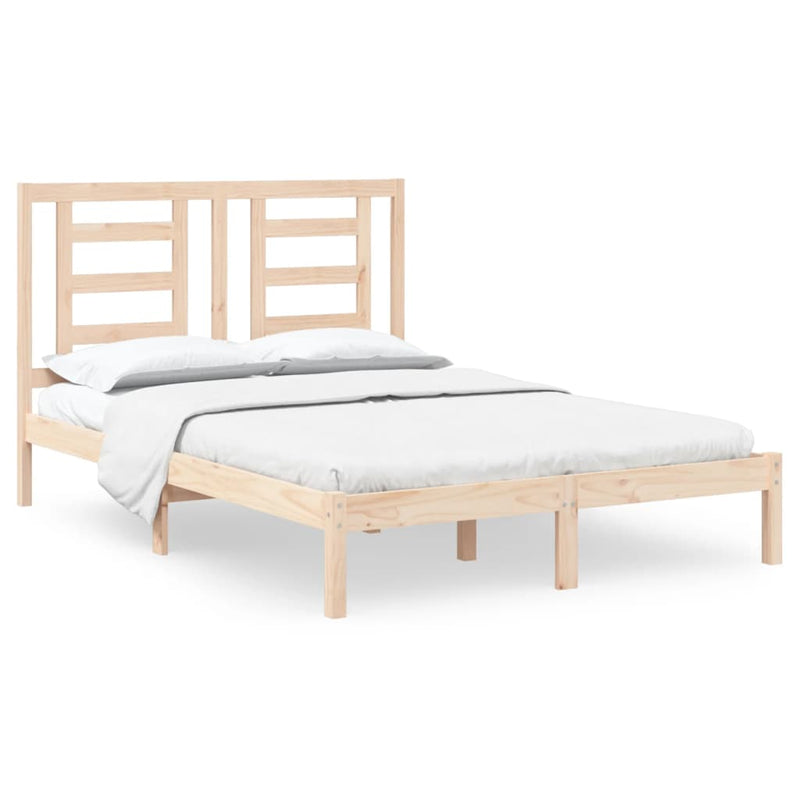 vidaXL Bed Frame without Mattress Black 135x190 cm Solid Wood Pine