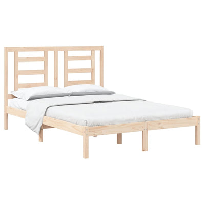 vidaXL Bed Frame without Mattress Black 135x190 cm Solid Wood Pine