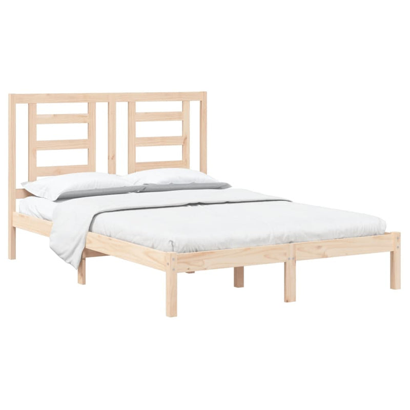 vidaXL Bed Frame without Mattress Black 135x190 cm Solid Wood Pine