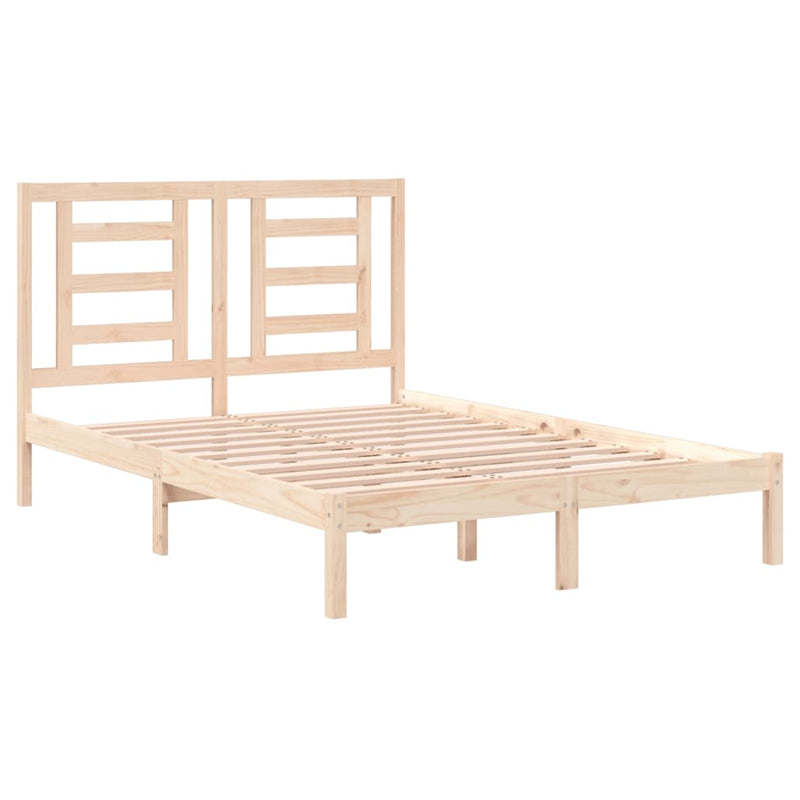 vidaXL Bed Frame without Mattress Black 135x190 cm Solid Wood Pine