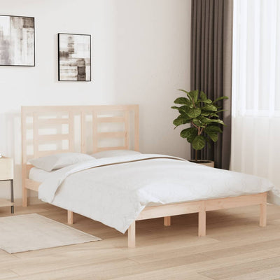 vidaXL Bed Frame without Mattress Black 135x190 cm Solid Wood Pine