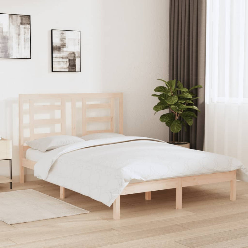 vidaXL Bed Frame without Mattress Black 135x190 cm Solid Wood Pine