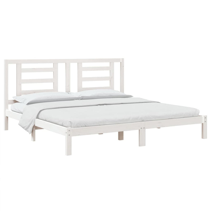 vidaXL Bed Frame without Mattress White 183x203 cm King Solid Wood