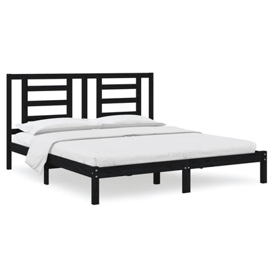 vidaXL Bed Frame without Mattress White 183x203 cm King Solid Wood
