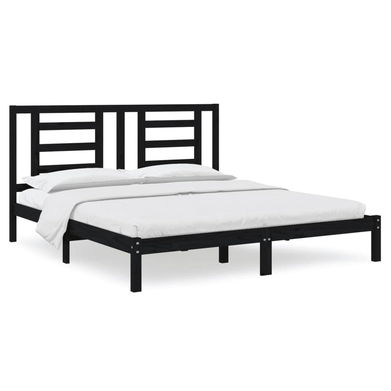 vidaXL Bed Frame without Mattress White 183x203 cm King Solid Wood