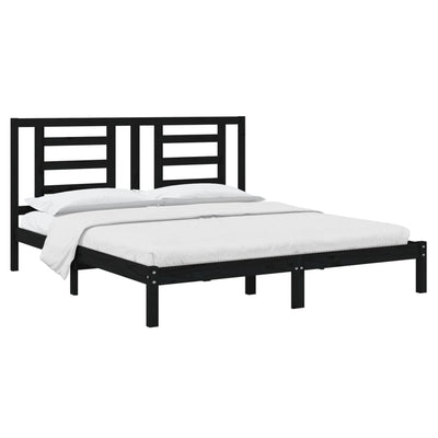 vidaXL Bed Frame without Mattress White 183x203 cm King Solid Wood