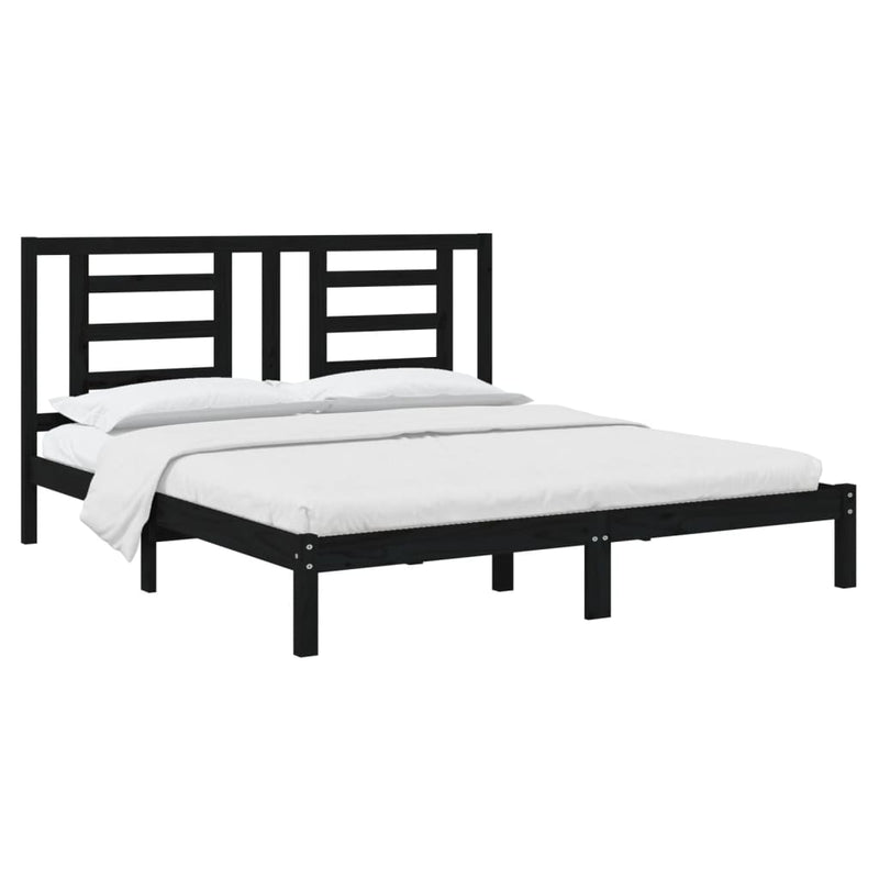 vidaXL Bed Frame without Mattress White 183x203 cm King Solid Wood