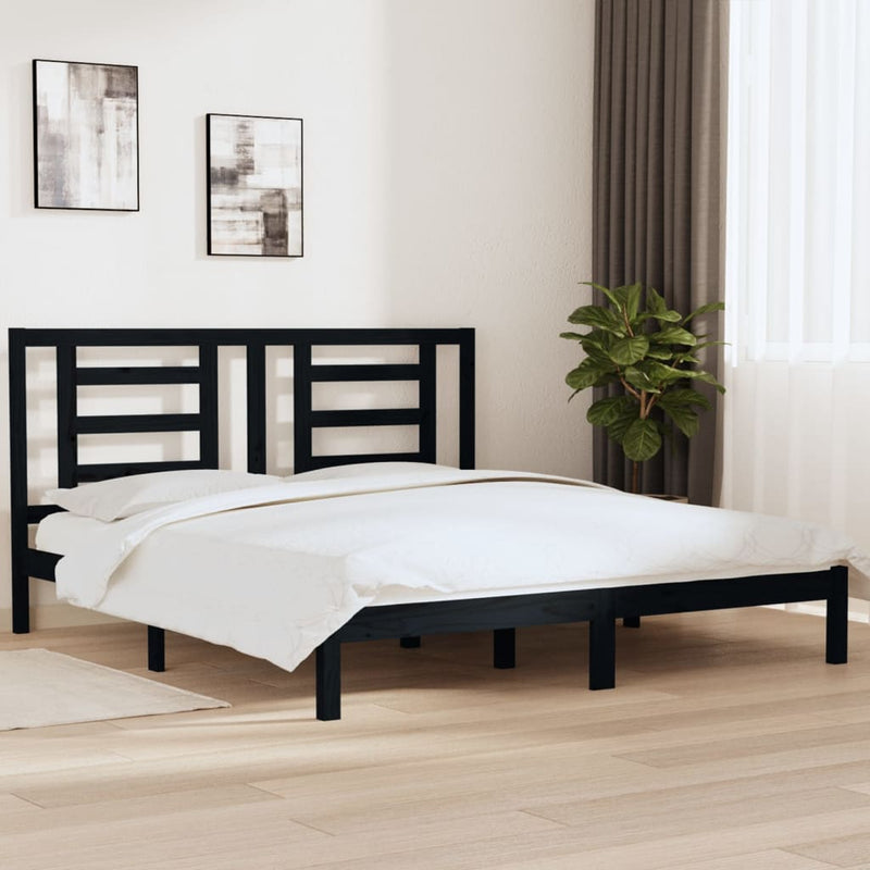 vidaXL Bed Frame without Mattress White 183x203 cm King Solid Wood