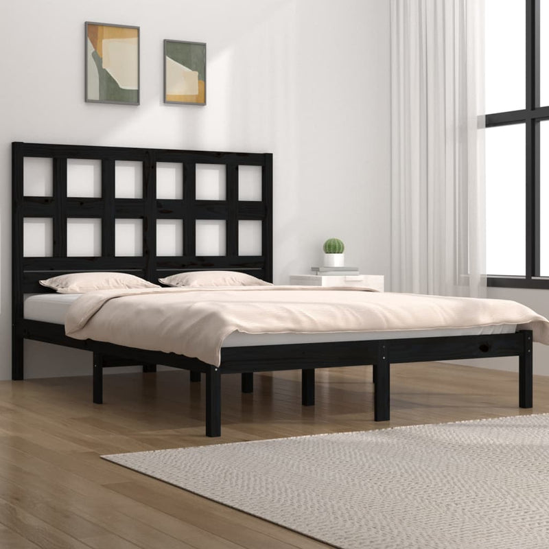 vidaXL Bed Frame without Mattress White 183x203 cm King Solid Wood Pine