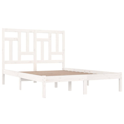 vidaXL Bed Frame without Mattress White 183x203 cm King Solid Wood Pine