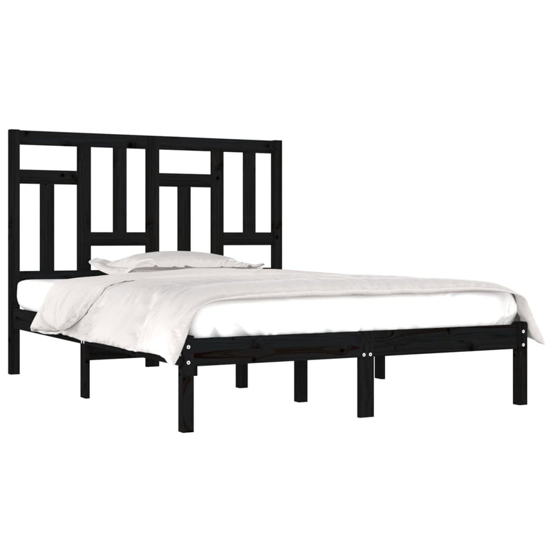 vidaXL Bed Frame without Mattress White 183x203 cm King Solid Wood Pine