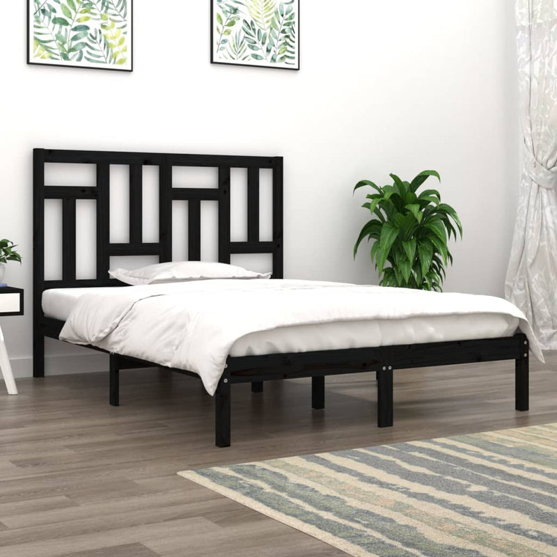 vidaXL Bed Frame without Mattress White 183x203 cm King Solid Wood Pine