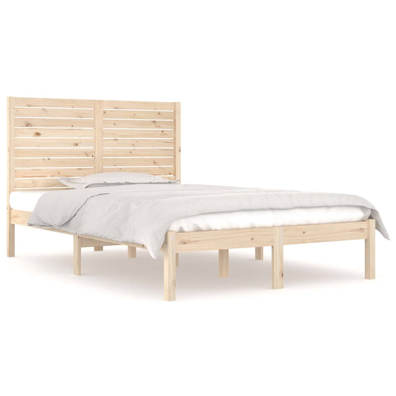 vidaXL Bed Frame without Mattress Black 135x190 cm Solid Wood