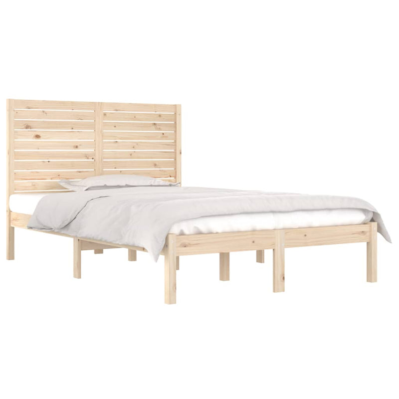 vidaXL Bed Frame without Mattress Black 135x190 cm Solid Wood