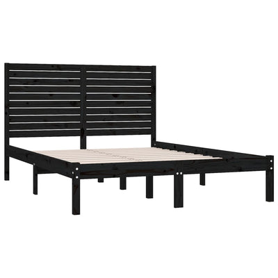 vidaXL Bed Frame without Mattress Black 150x200 cm Solid Wood