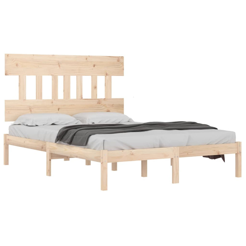 vidaXL Bed Frame without Mattress Black 135x190 cm Solid Wood