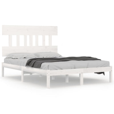 vidaXL Bed Frame without Mattress Black 135x190 cm Solid Wood
