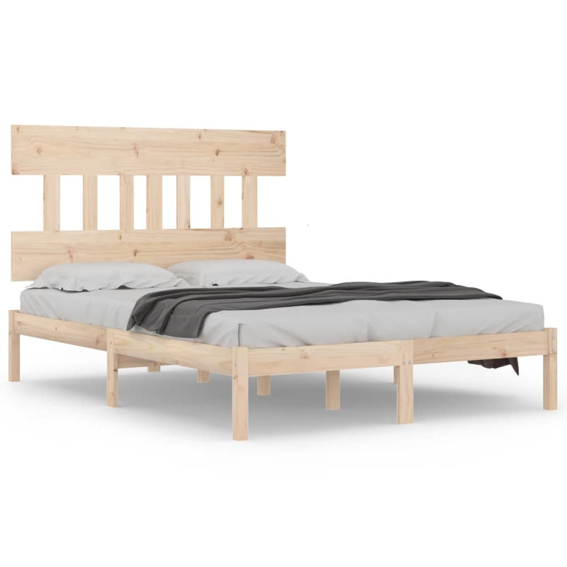 vidaXL Bed Frame without Mattress Black 150x200 cm Solid Wood
