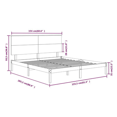 vidaXL Bed Frame without Mattress 150x200 cm Solid Wood