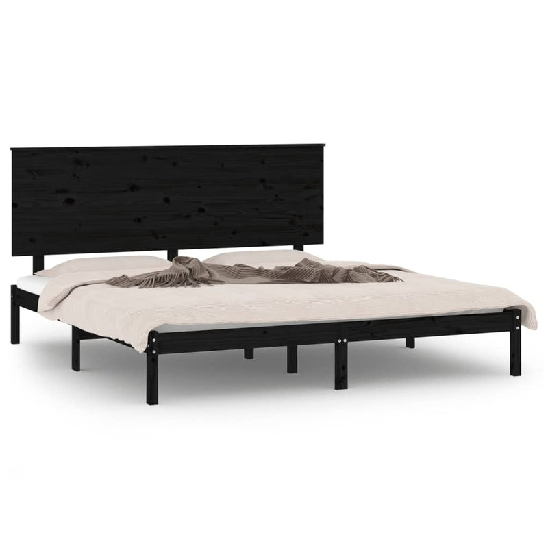 vidaXL Bed Frame without Mattress White 183x203 cm King Solid Wood