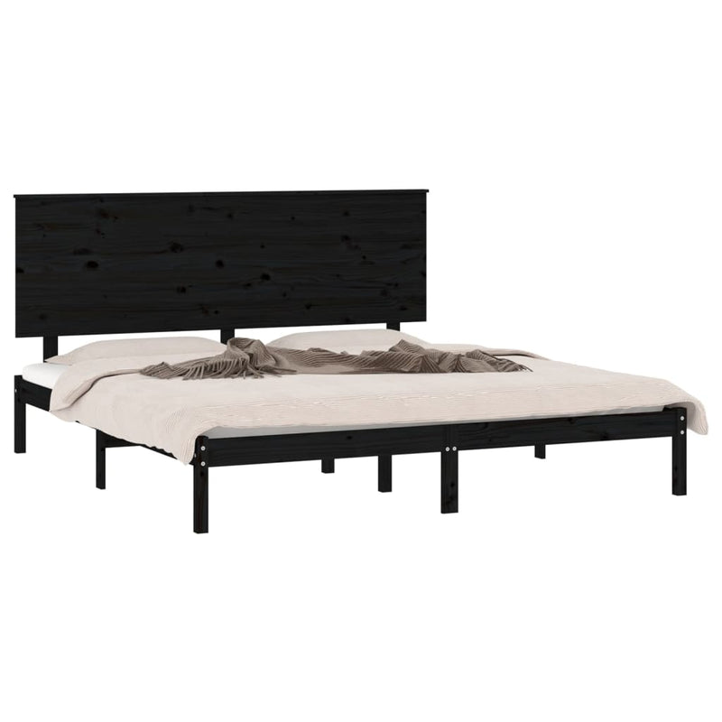 vidaXL Bed Frame without Mattress White 183x203 cm King Solid Wood