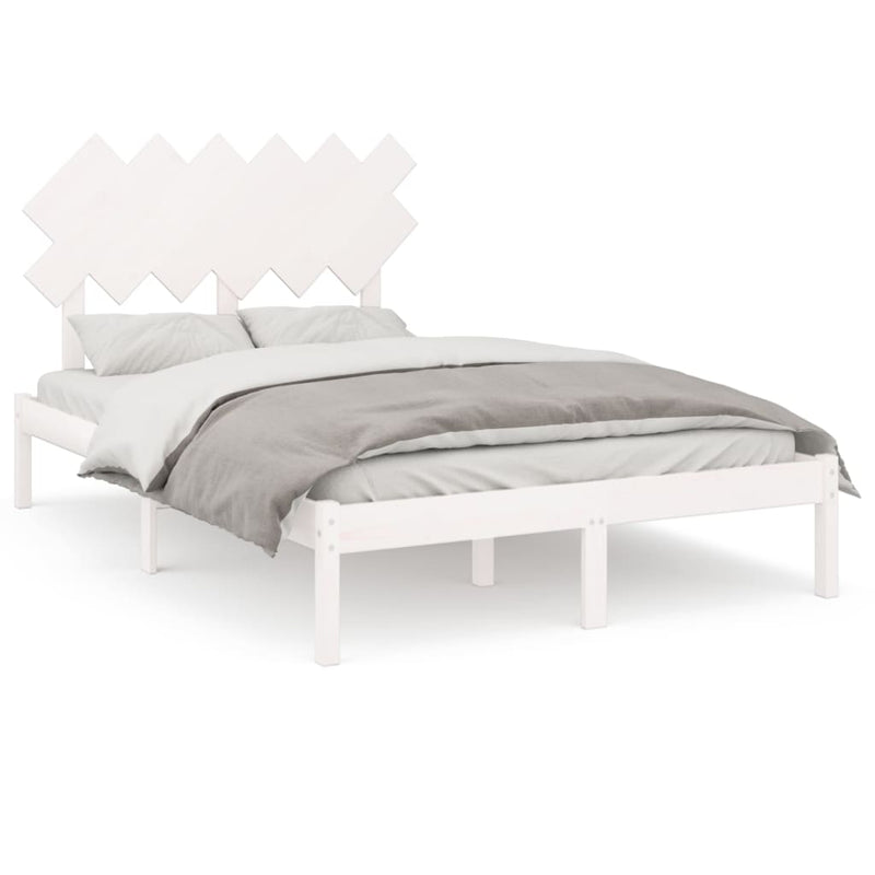vidaXL Bed Frame without Mattress Black 135x190 cm Solid Wood