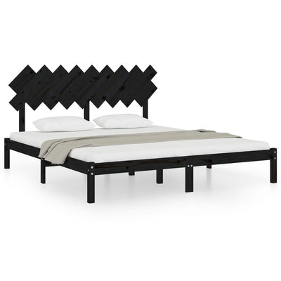vidaXL Bed Frame without Mattress White 183x203 cm King Solid Wood