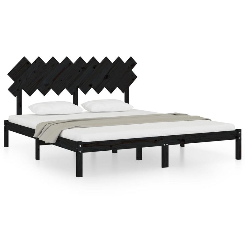 vidaXL Bed Frame without Mattress White 183x203 cm King Solid Wood