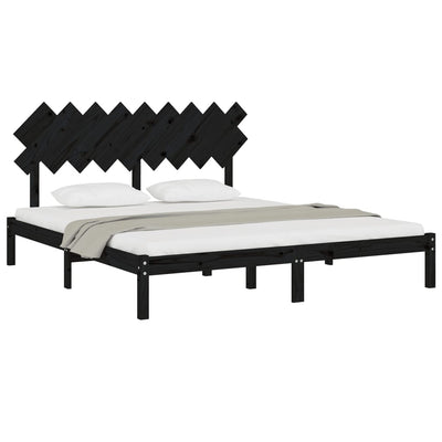 vidaXL Bed Frame without Mattress White 183x203 cm King Solid Wood