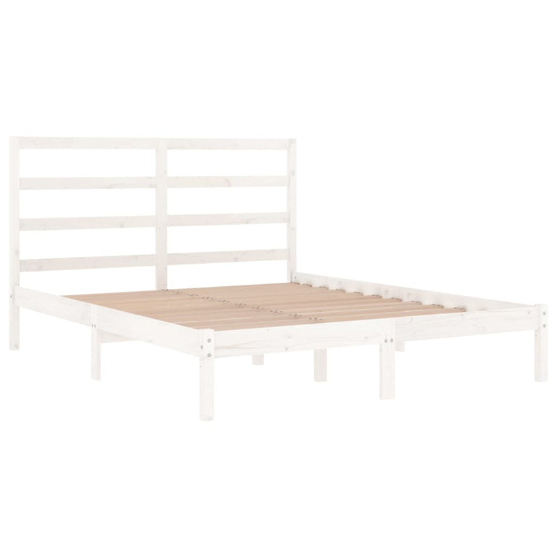 vidaXL Bed Frame without Mattress White 135x190 cm Solid Wood