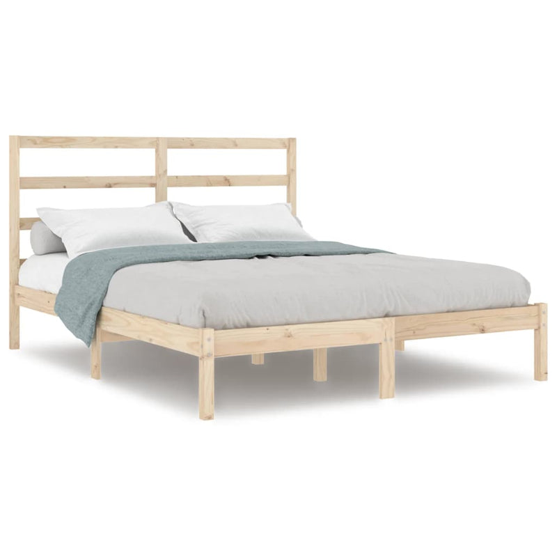 vidaXL Bed Frame without Mattress Black 150x200 cm Solid Wood