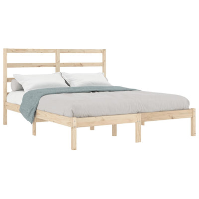 vidaXL Bed Frame without Mattress Black 150x200 cm Solid Wood